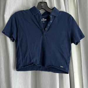 HOLLISTER | Cropped Blue Polo 💙🦋